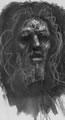 Michael Hensley Drawings, Human Head P & Ink 33